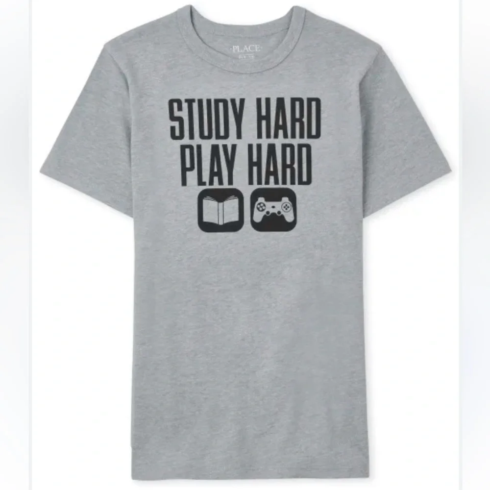 The Children's Place Boys Short Sleeve Play Hard Graphic Tee Size XL 14